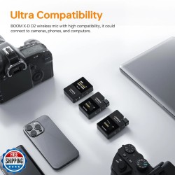 Comica Audio Boom X-D D2 Ultracompact 2-Person Digital Wireless Microphone System (2.4 GHz, Black)